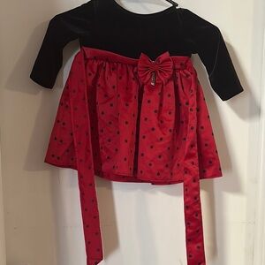 Bonnie Baby Black and Red Polka Dot Dress
